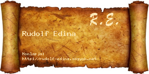 Rudolf Edina névjegykártya